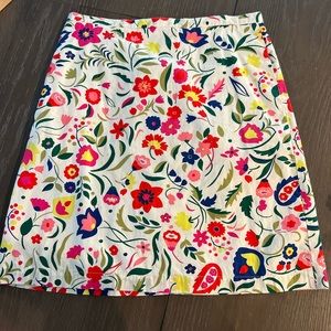 EUC Boden Francesca bright floral cotton A-line skirt 10R US